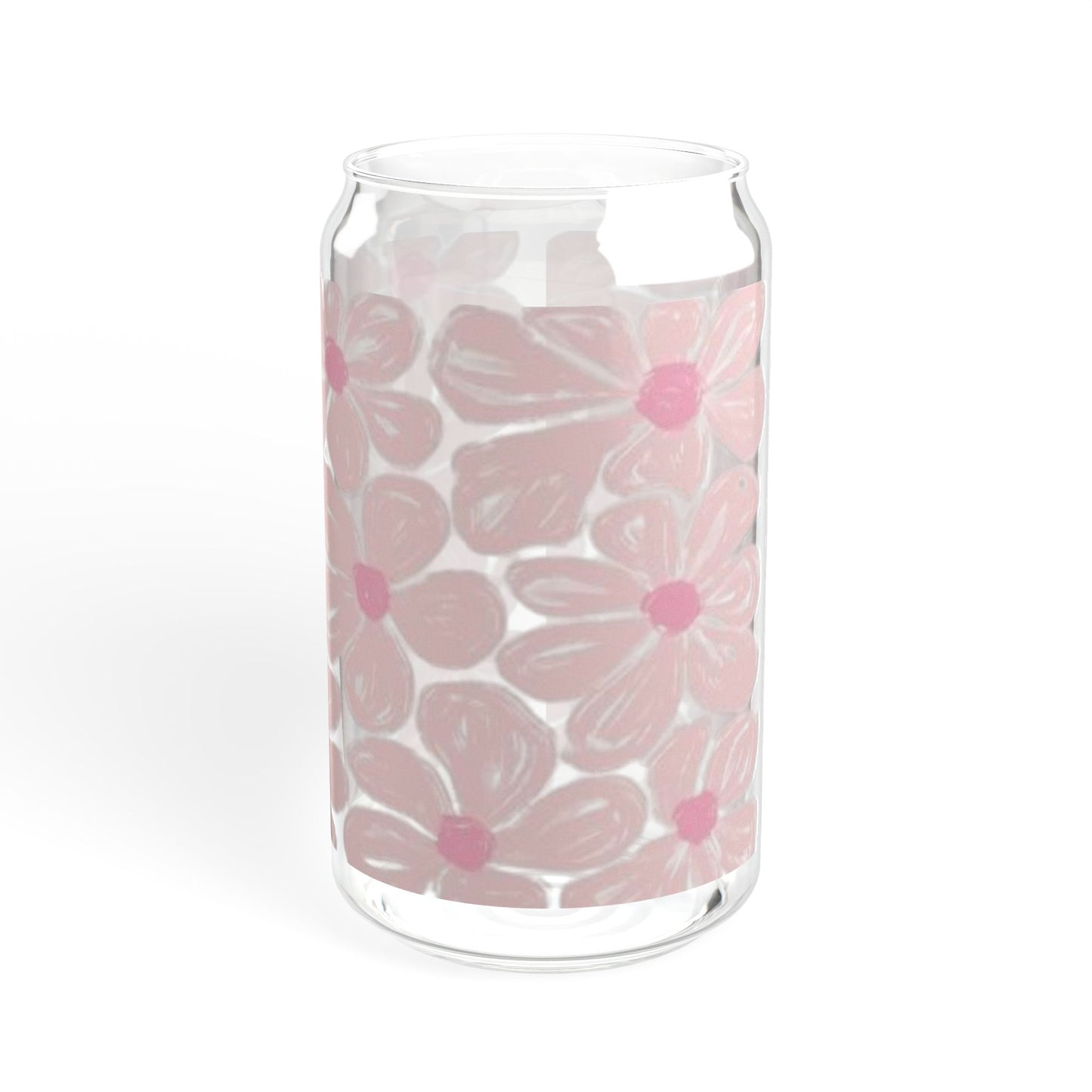 Floral 16oz glass cup