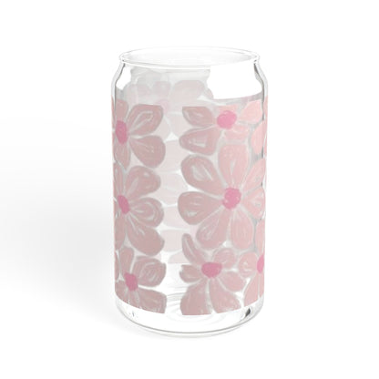 Floral 16oz glass cup