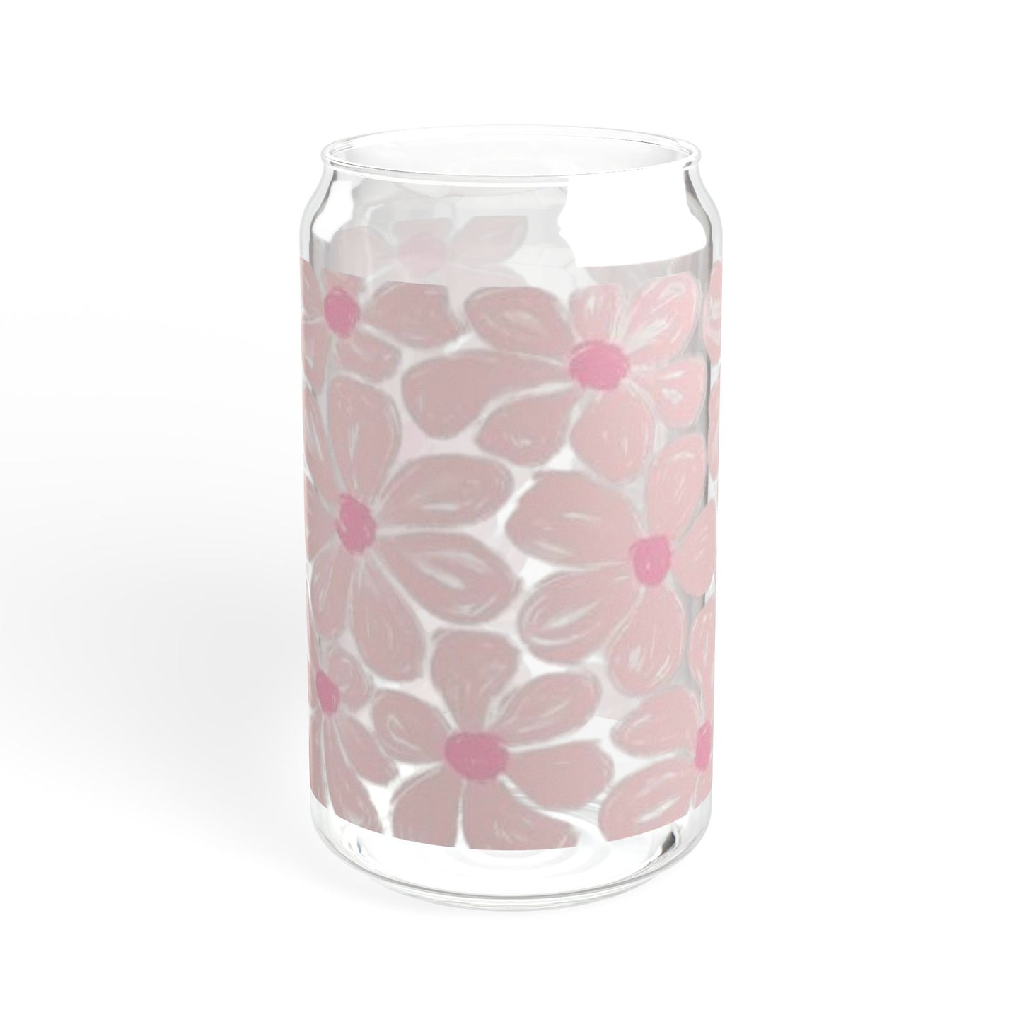 Floral 16oz glass cup