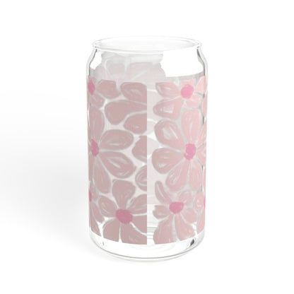 Floral 16oz glass cup